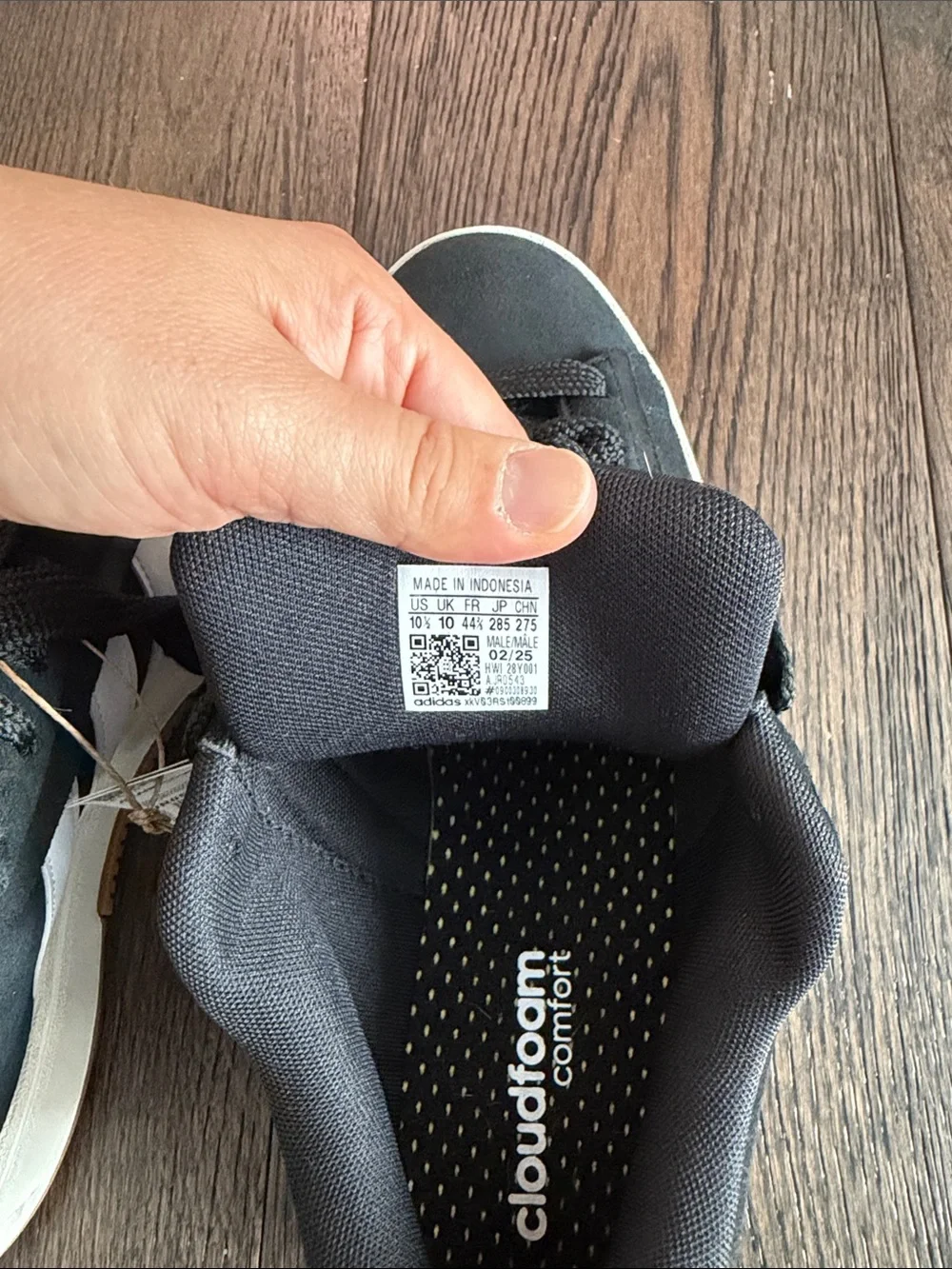 adidas Black Low-Top Athletic Sneakers with White Soles